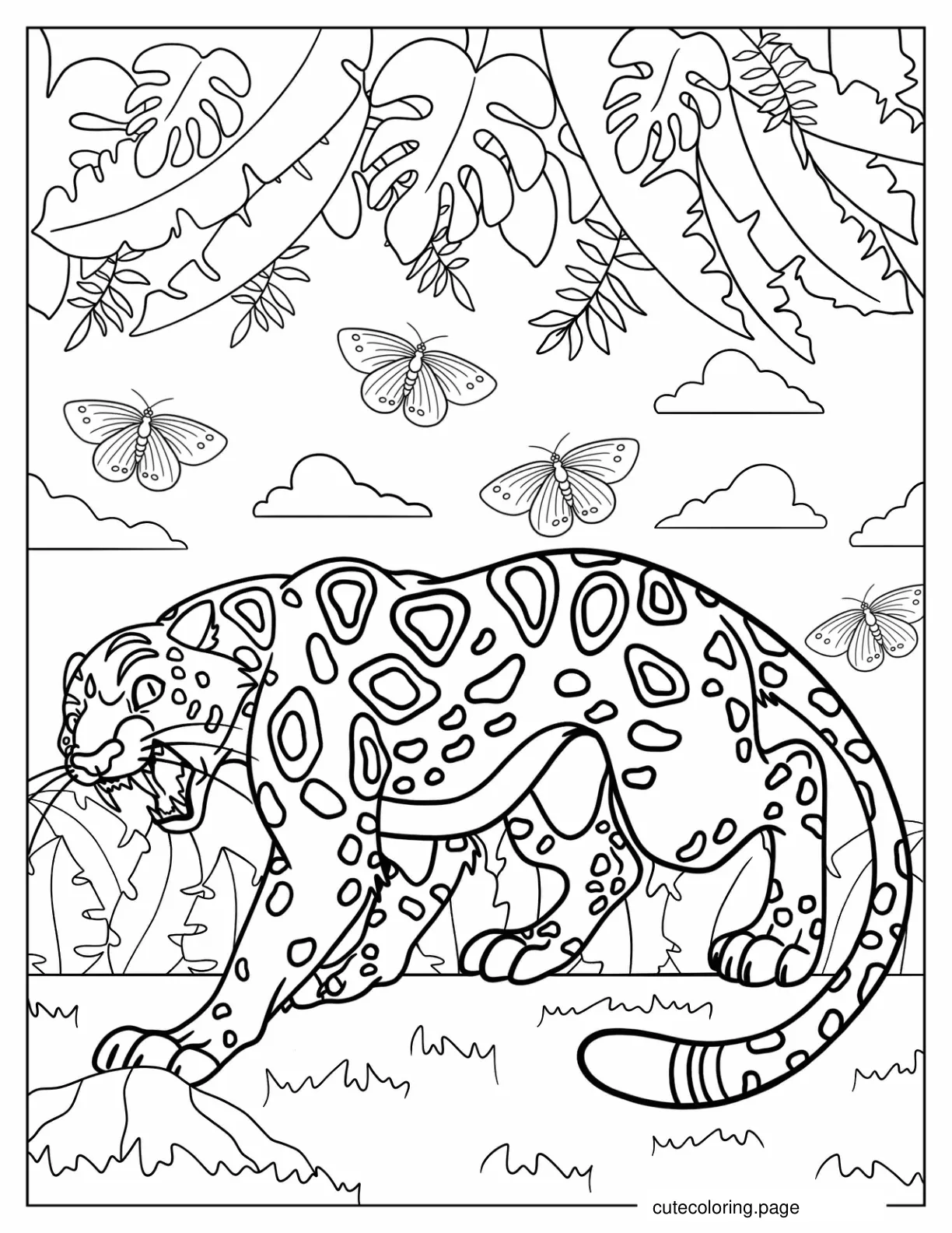 Sabor The Leopard Roaring coloring page