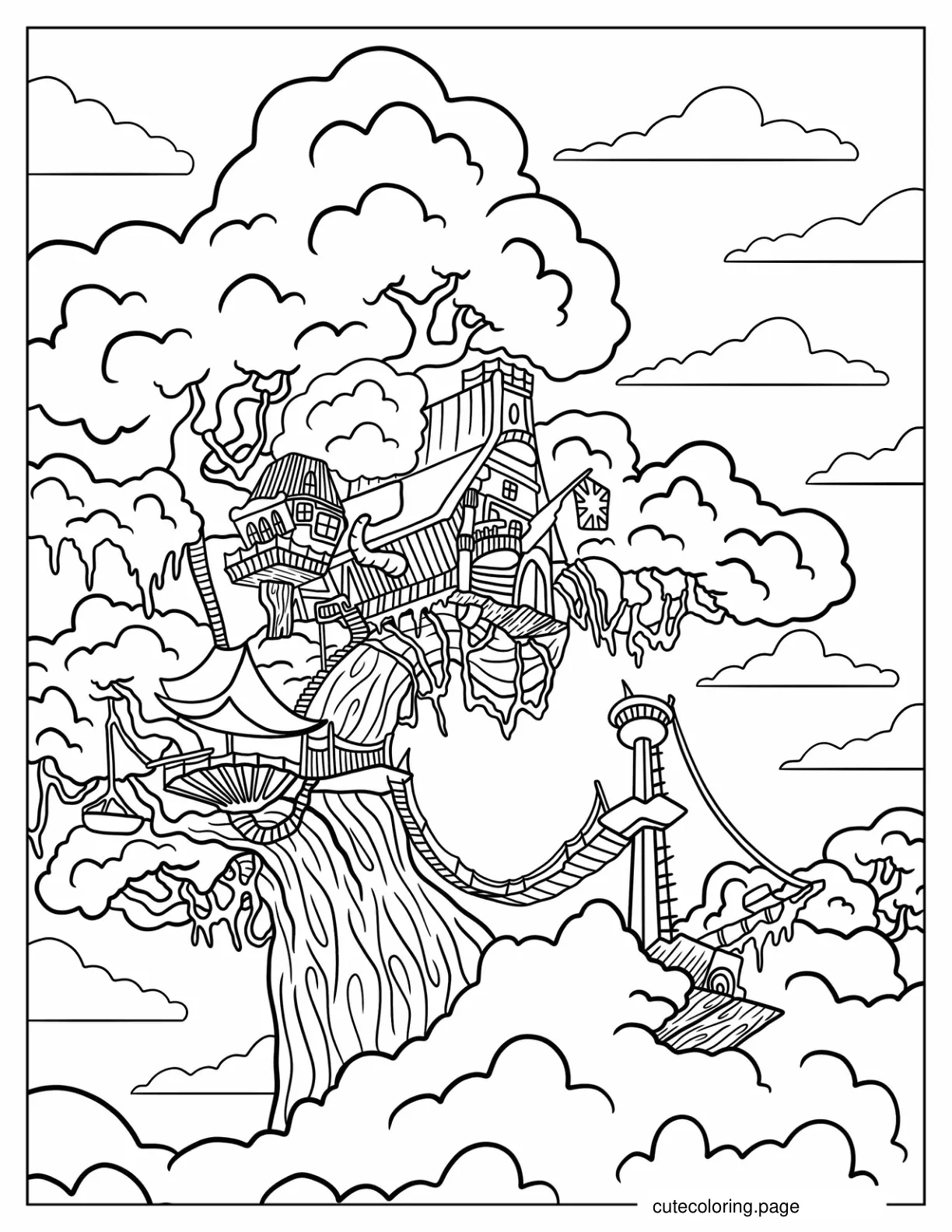 Tarzan_s Tree House In The Jungle coloring page