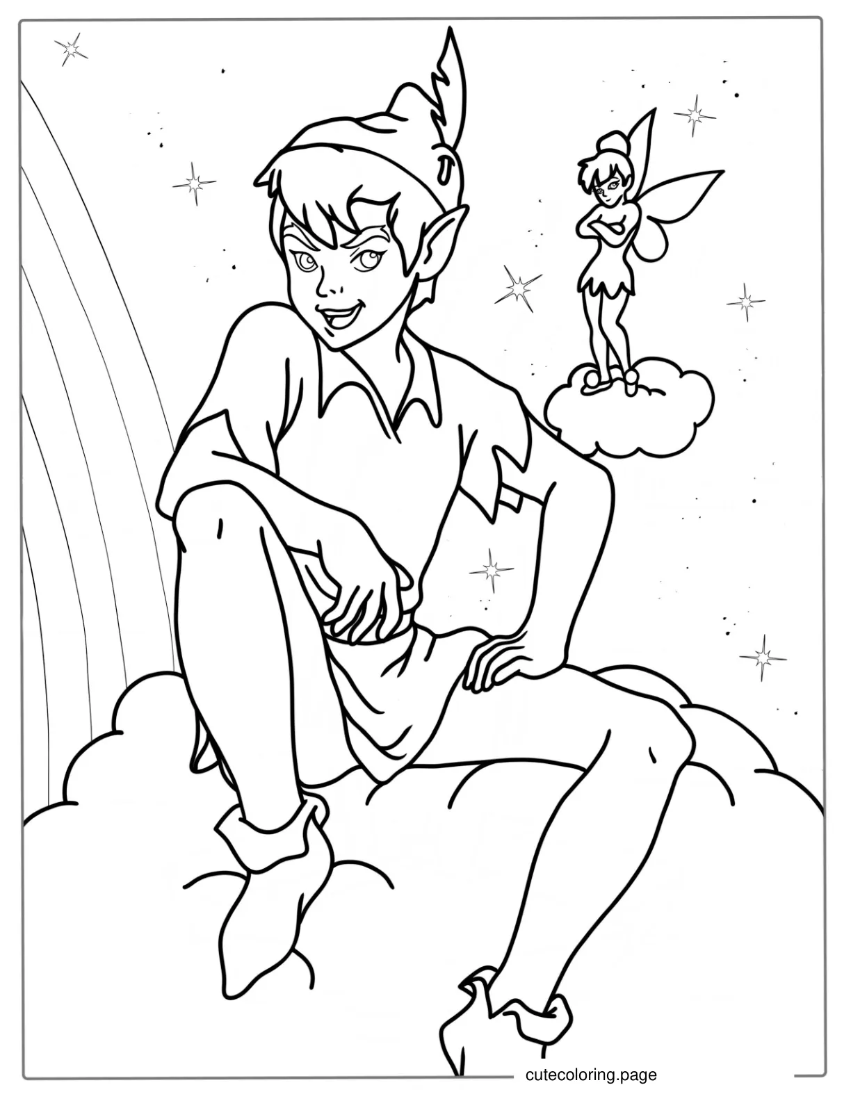 Coloring Page Of Tinker Bell And Peter Pan coloring page