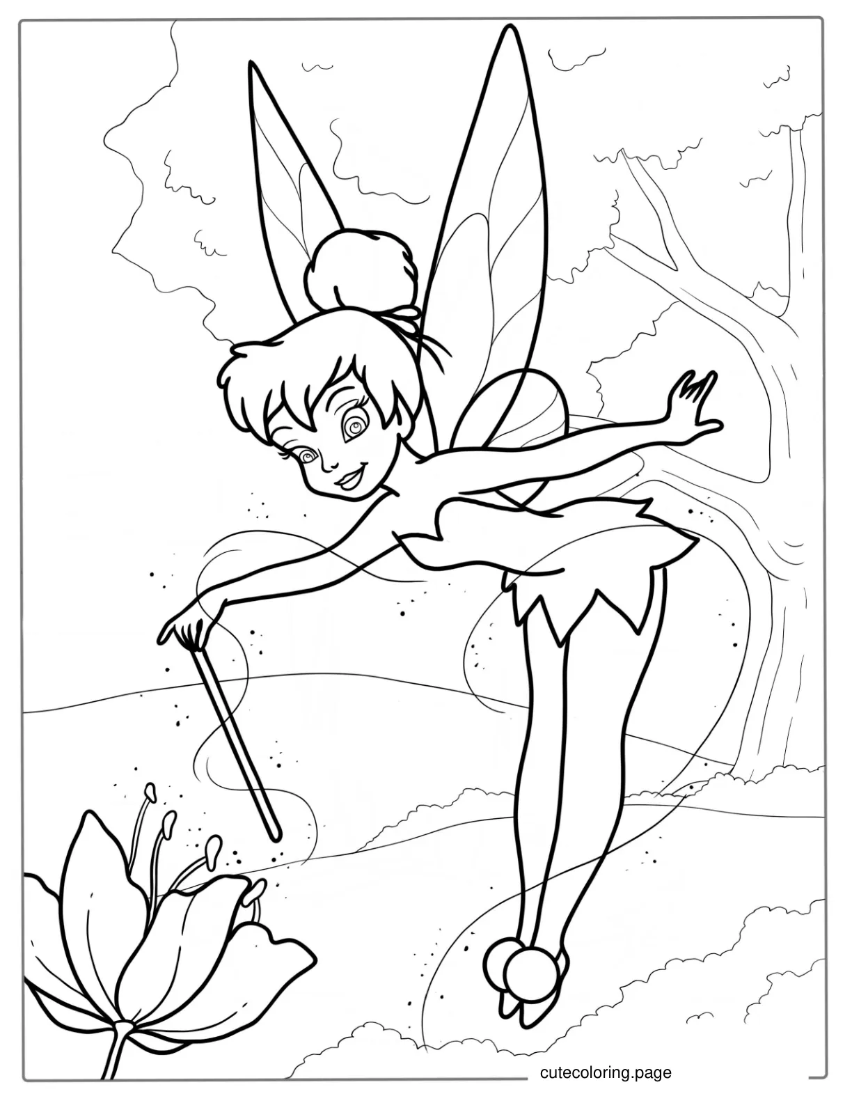 Magical Tinker Bell Fairy Coloring Page coloring page