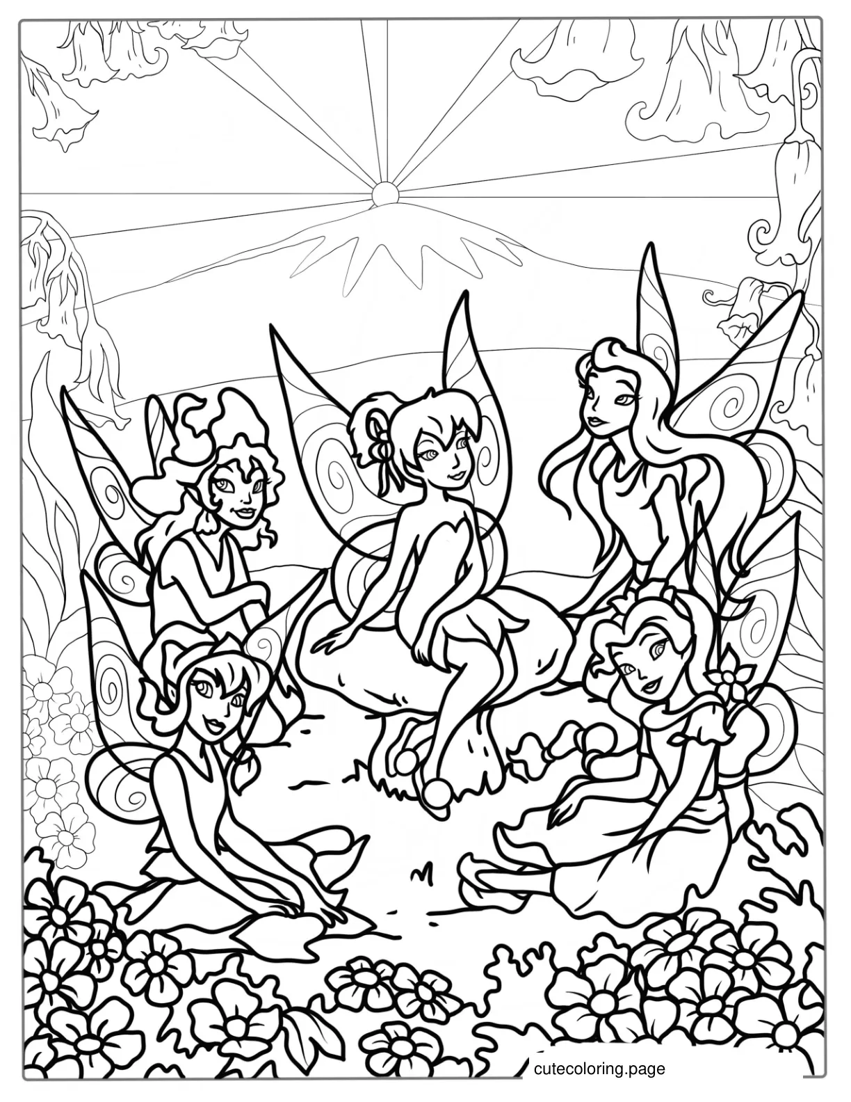 Pixie Hollow Coloring Page For Kids coloring page