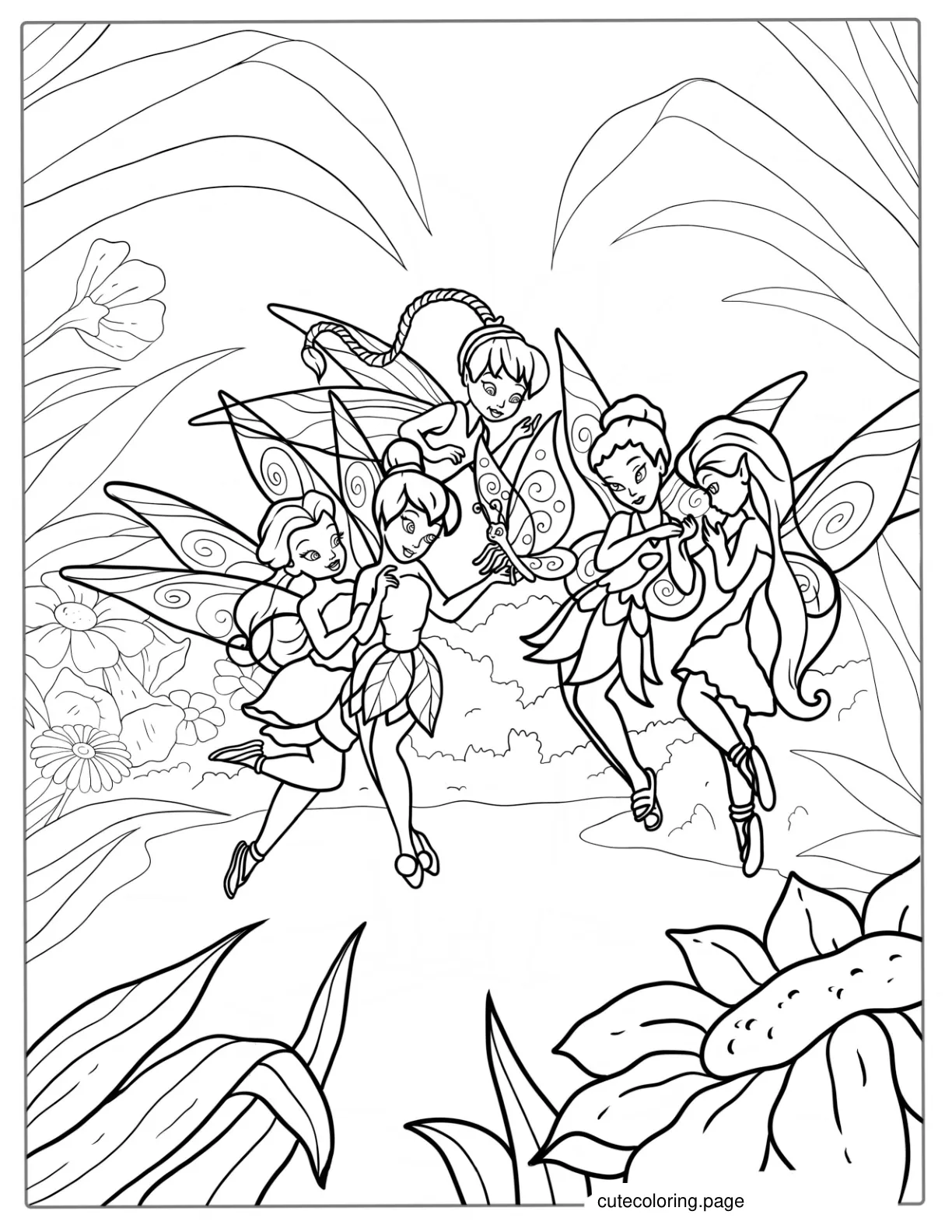 Tinker Bell And Disney Fairies To Color coloring page