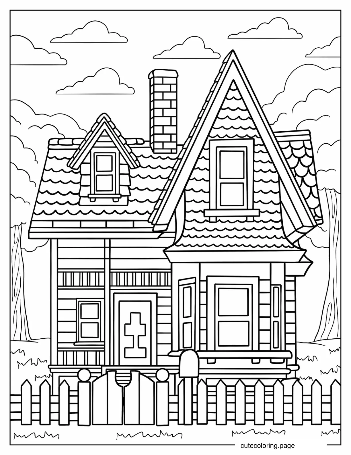 Carl_s House In Up Coloring Page coloring page