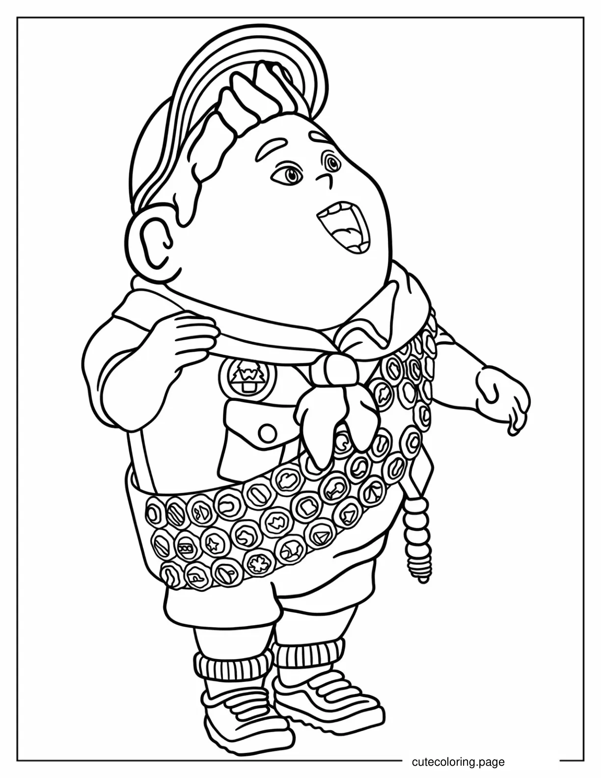 Cute Russel Talking Coloring Sheet For Kids coloring page