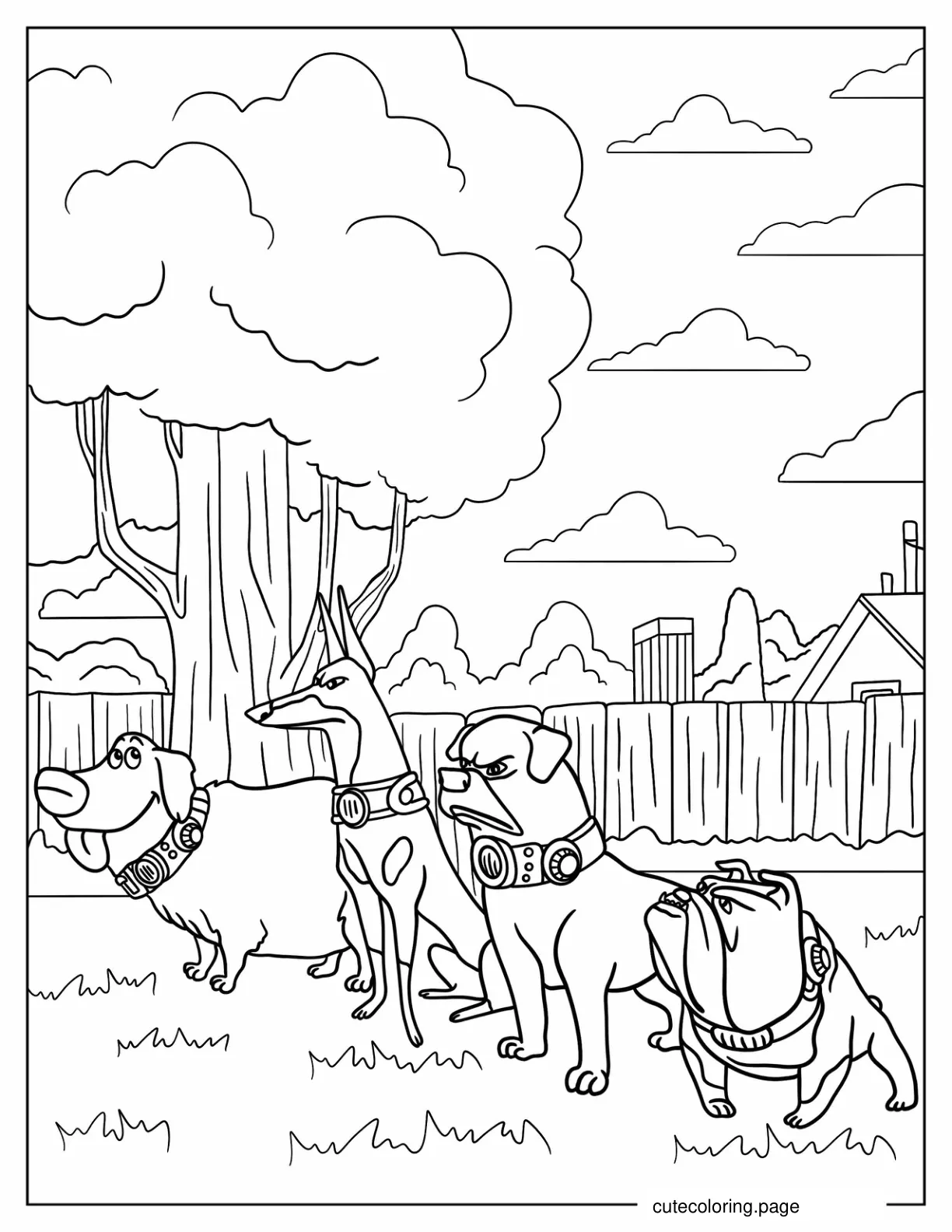 Dug With Alpha Beta And Gamma In Backyard Coloring Page coloring page