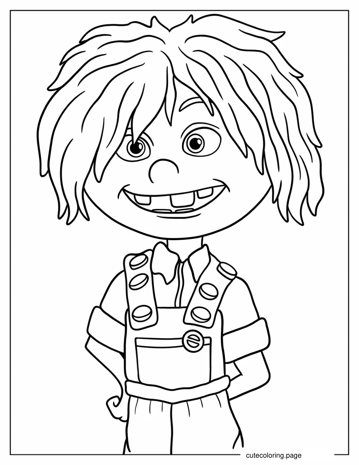 Young Ellie With Toothy Grin Coloring Sheet For Preschoolers coloring page