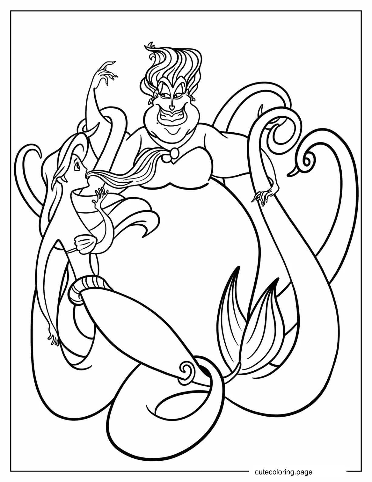 Ariel Giving Her Voice To Ursula Coloring Sheet coloring page