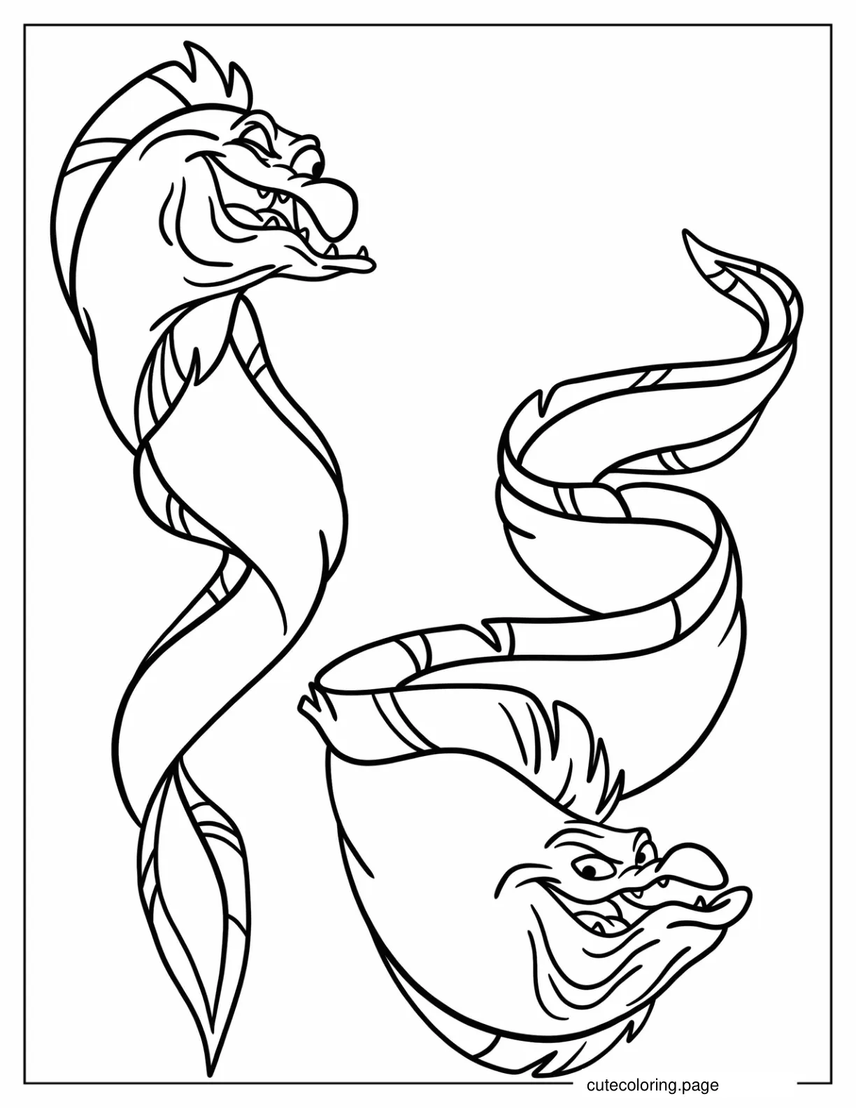 Flotsam And Jetsam Outline Coloring Sheet For Kids coloring page