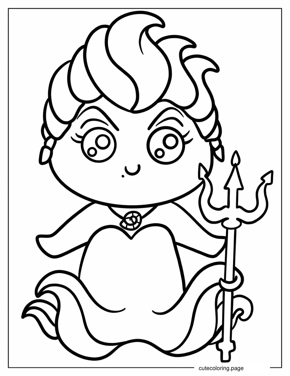 Kawaii Chibi Ursula Coloring Page For Preschoolers coloring page