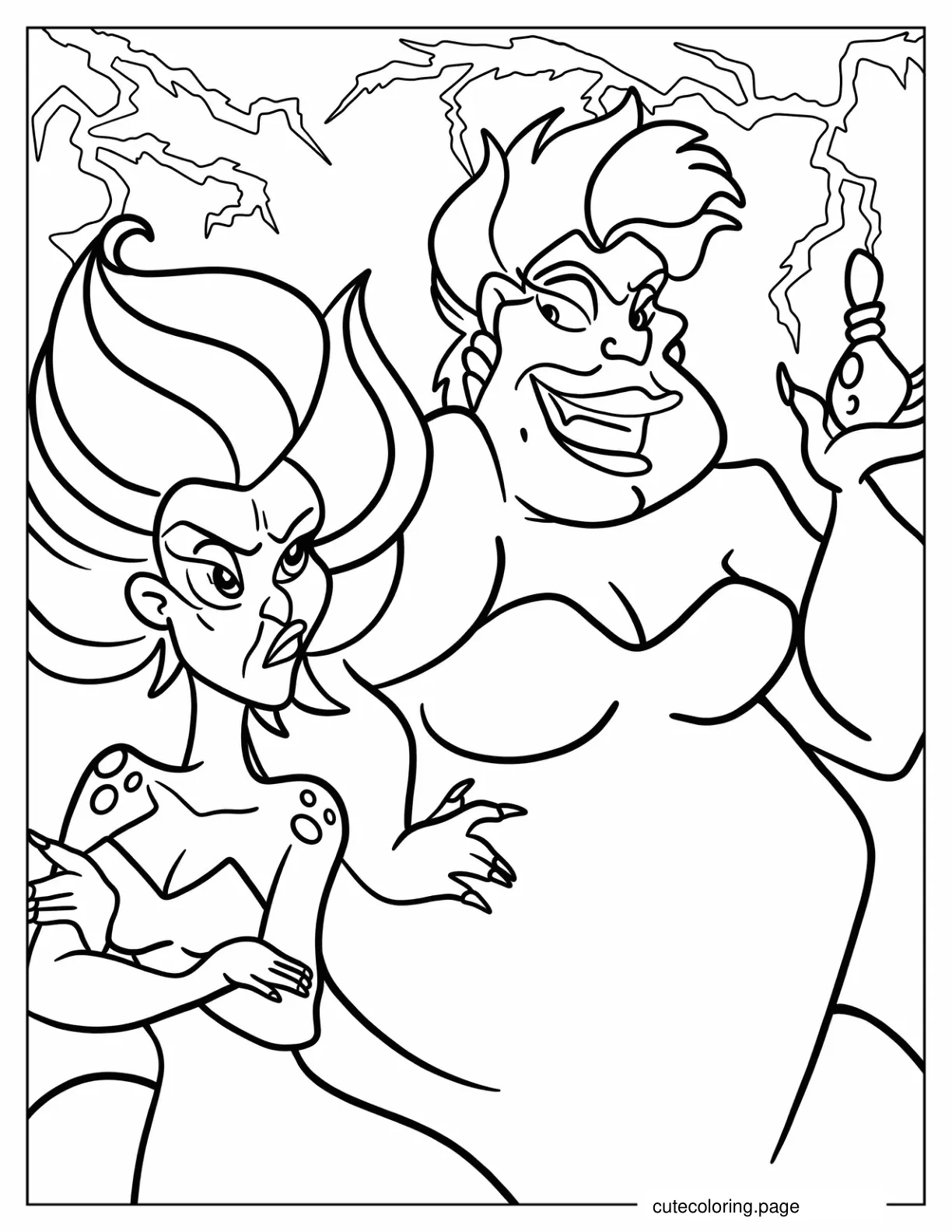 Ursula With Morgana Coloring Page coloring page