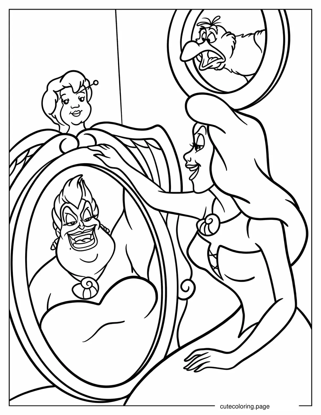 Ursula_s Human Form Looking At The Mirror coloring page