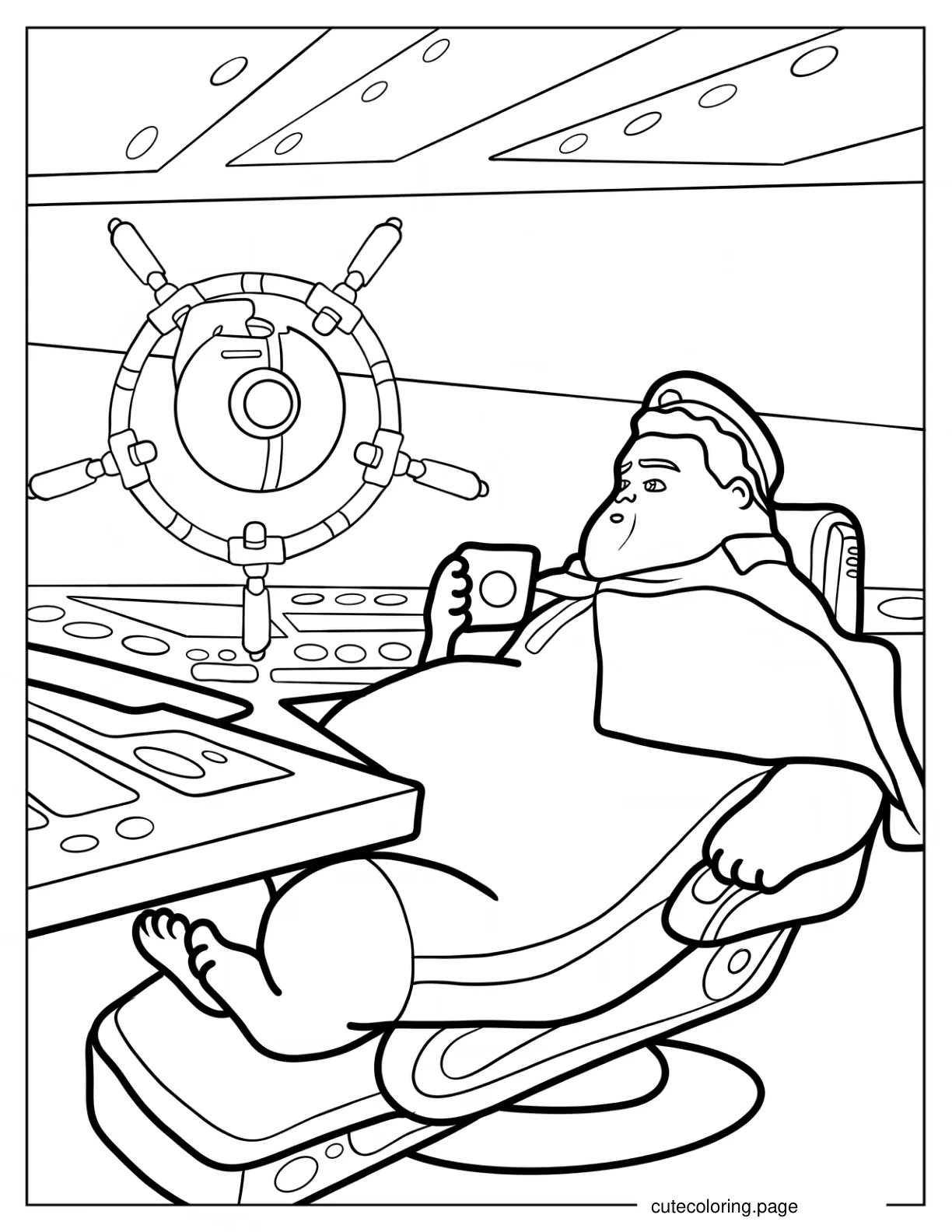 Captain B McCrea On His Ship coloring page