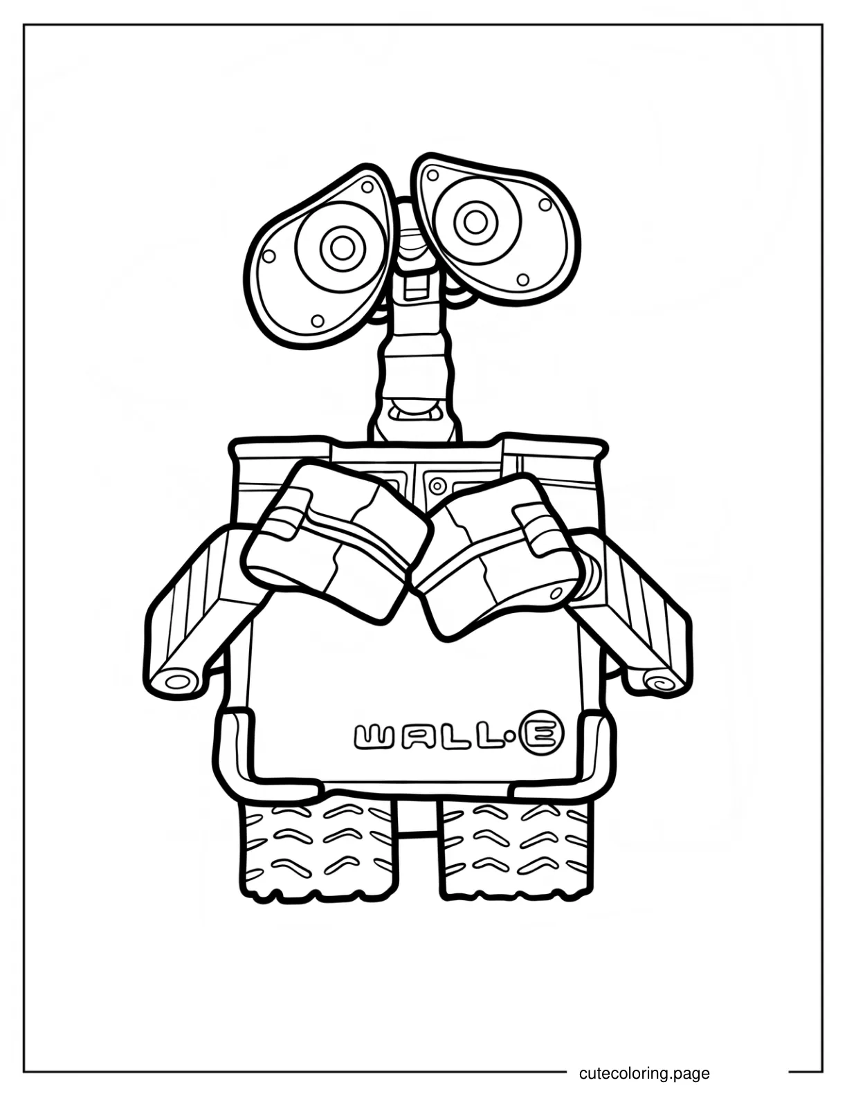 Simple Wall E Outline Coloring Sheet For Kids coloring page