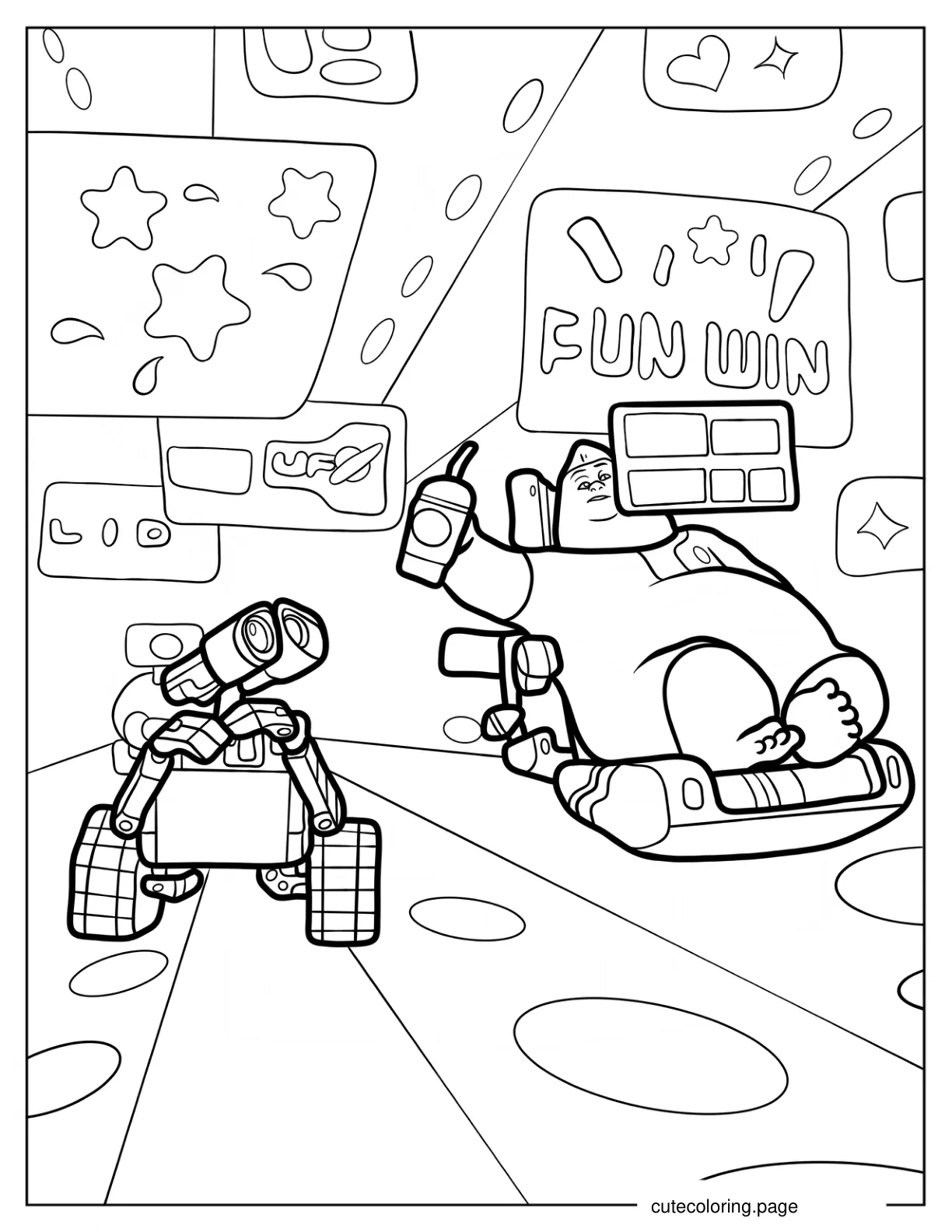 Wall E Passing By John Coloring Page coloring page