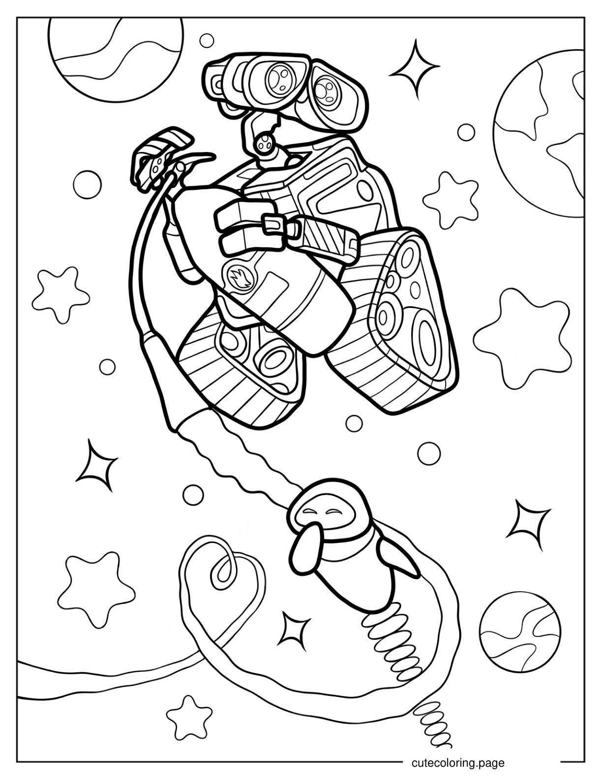 Wall E With Fire Extinguisher coloring page