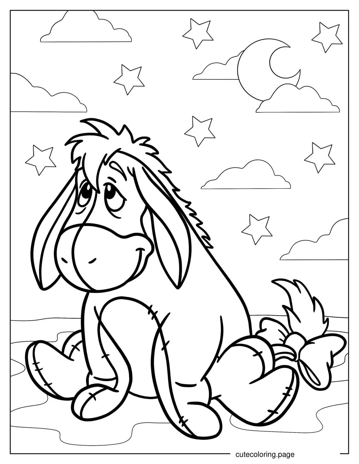 Adorable Eeyore Coloring Sheet coloring page