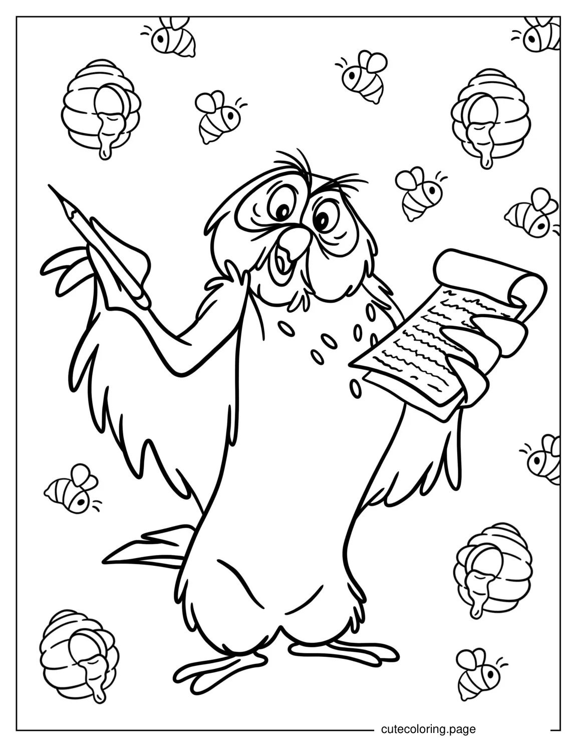 Coloring Page Of Owl From Winnie The Pooh coloring page