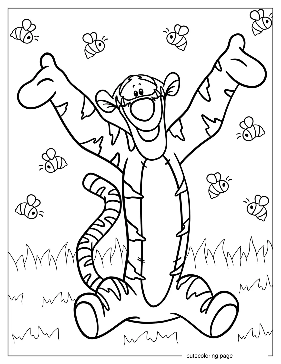 Happy Tigger From Winnie The Pooh Coloring Picture coloring page