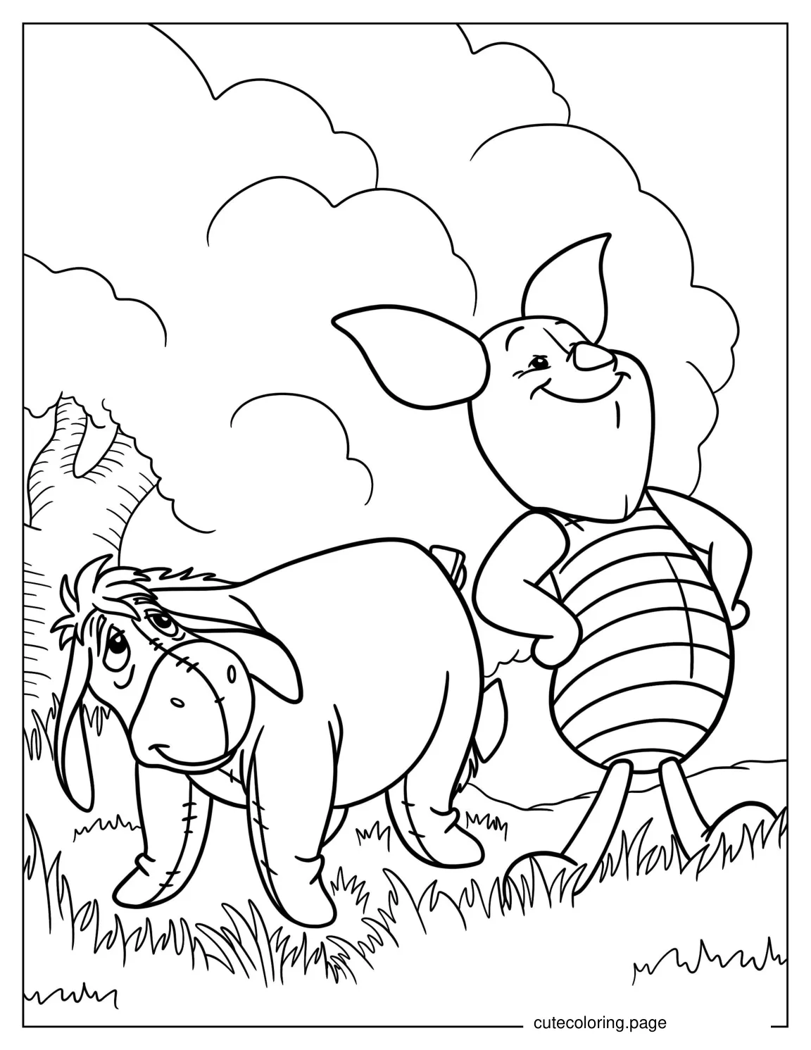 Piglet And Eeyore Coloring Page coloring page