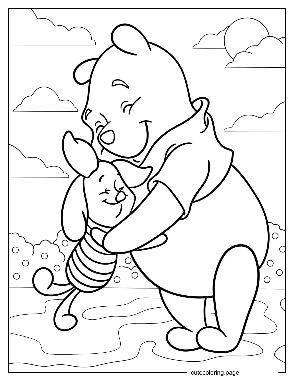 Winnie The Pooh And Piglet Coloring Sheet coloring page