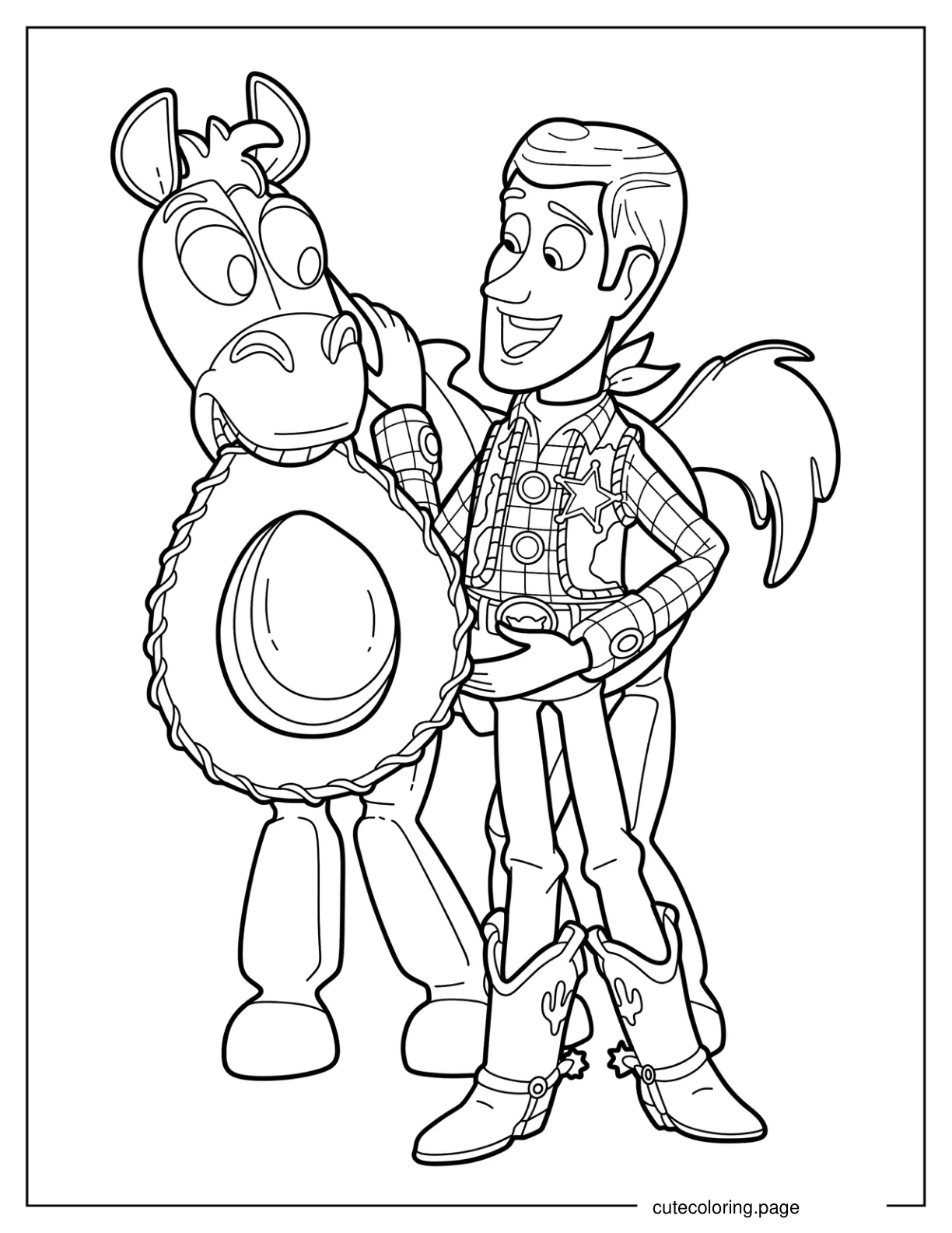 Bullseye Biting Woody_s Hat Coloring Page coloring page