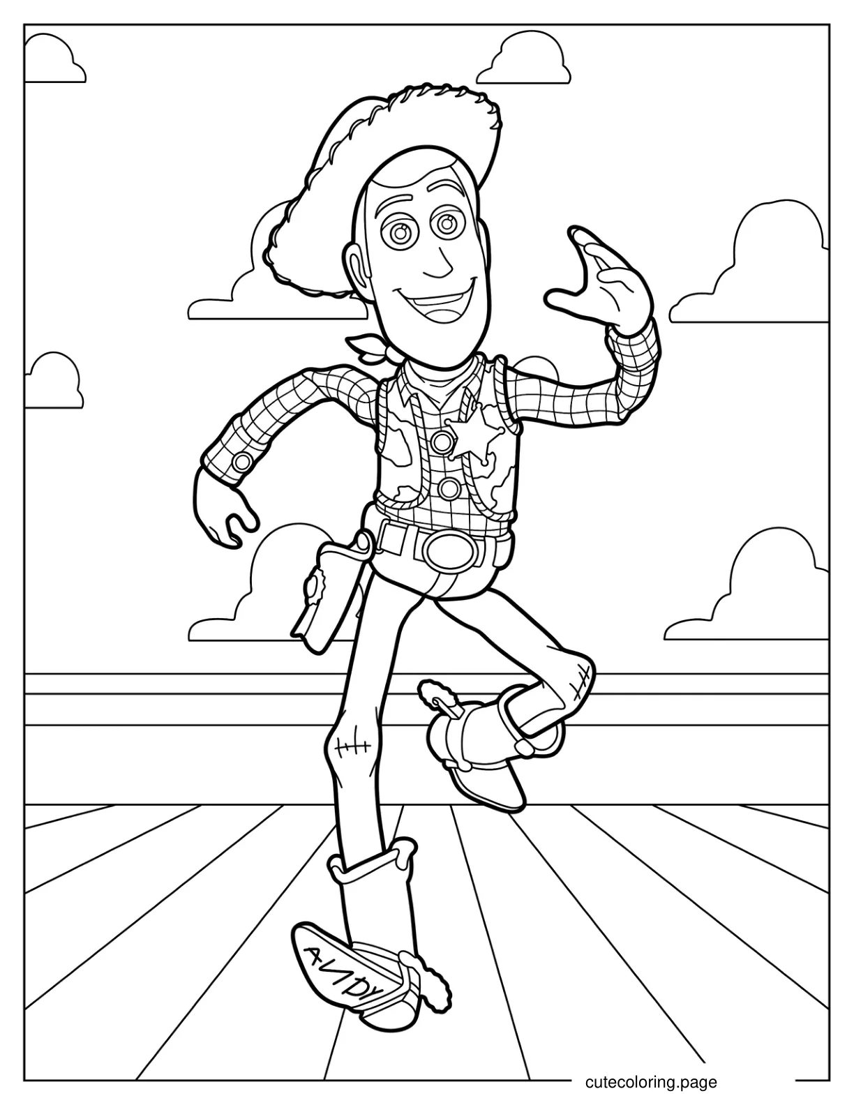 Detailed Woody On The Run Coloring Page coloring page