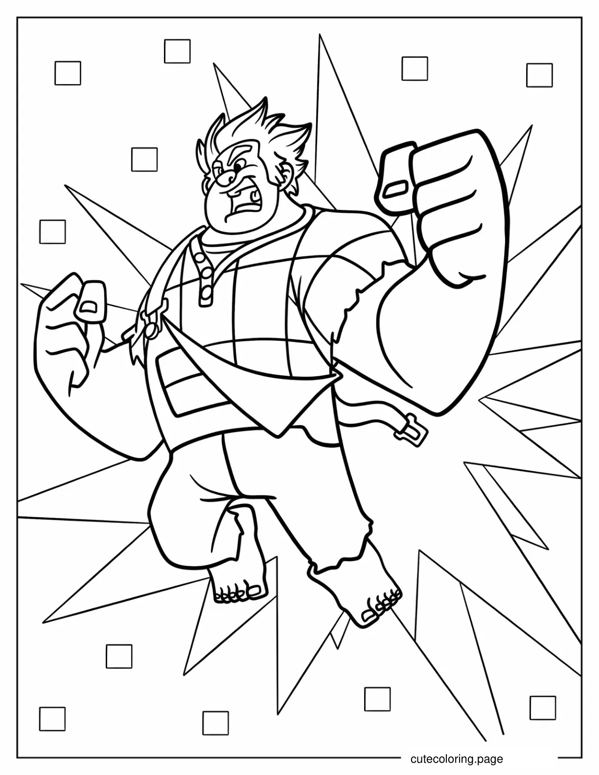 Angry Wreck It Ralph Coloring Page For Kids coloring page