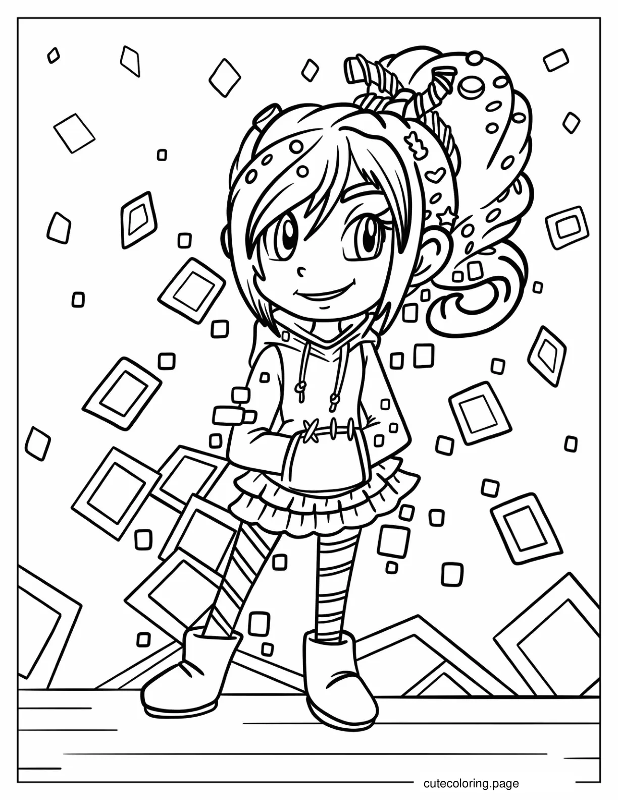 Anime Style Vanellope Von Schweetz coloring page