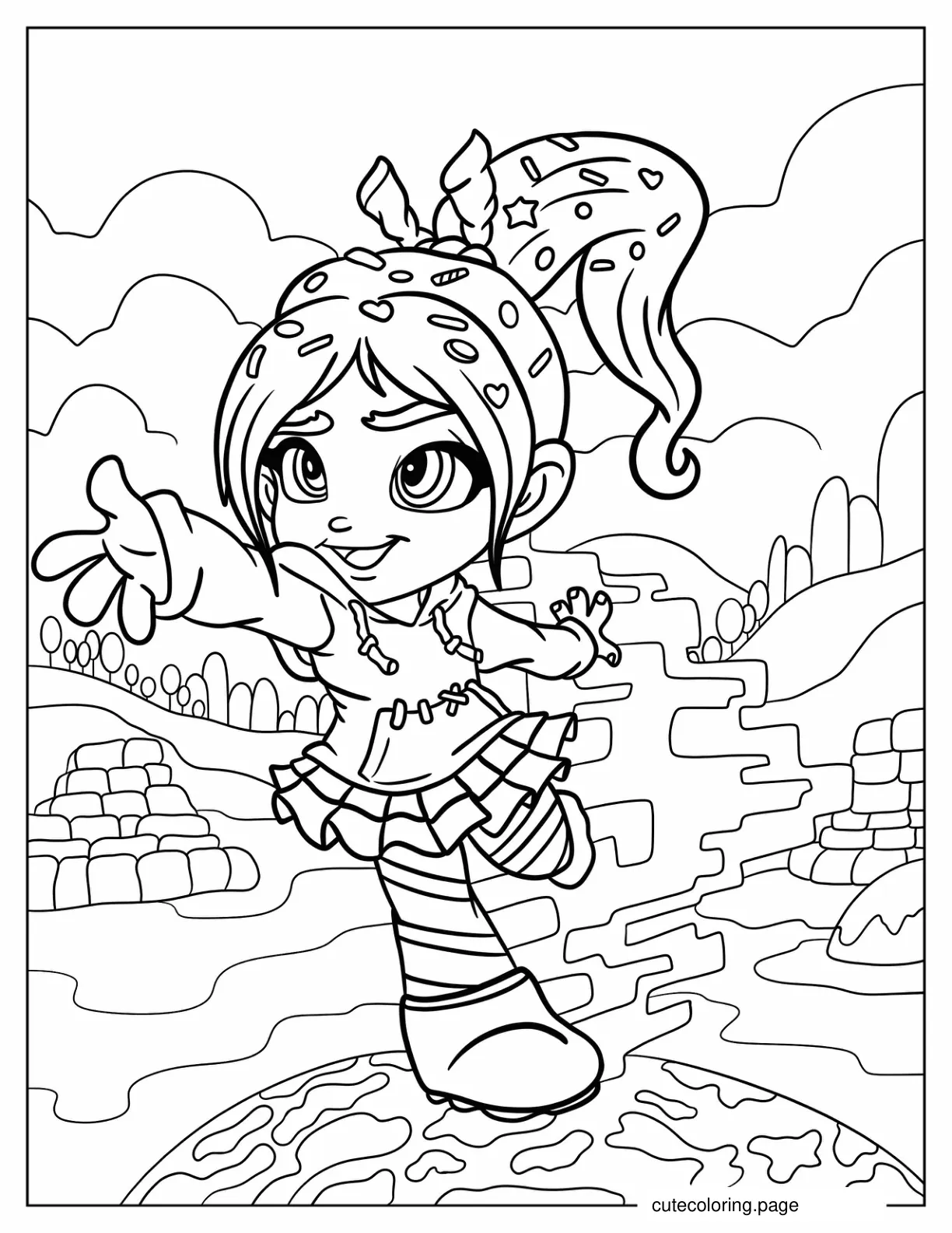 Detailed Vanellope Von Schweetz Coloring Sheet coloring page