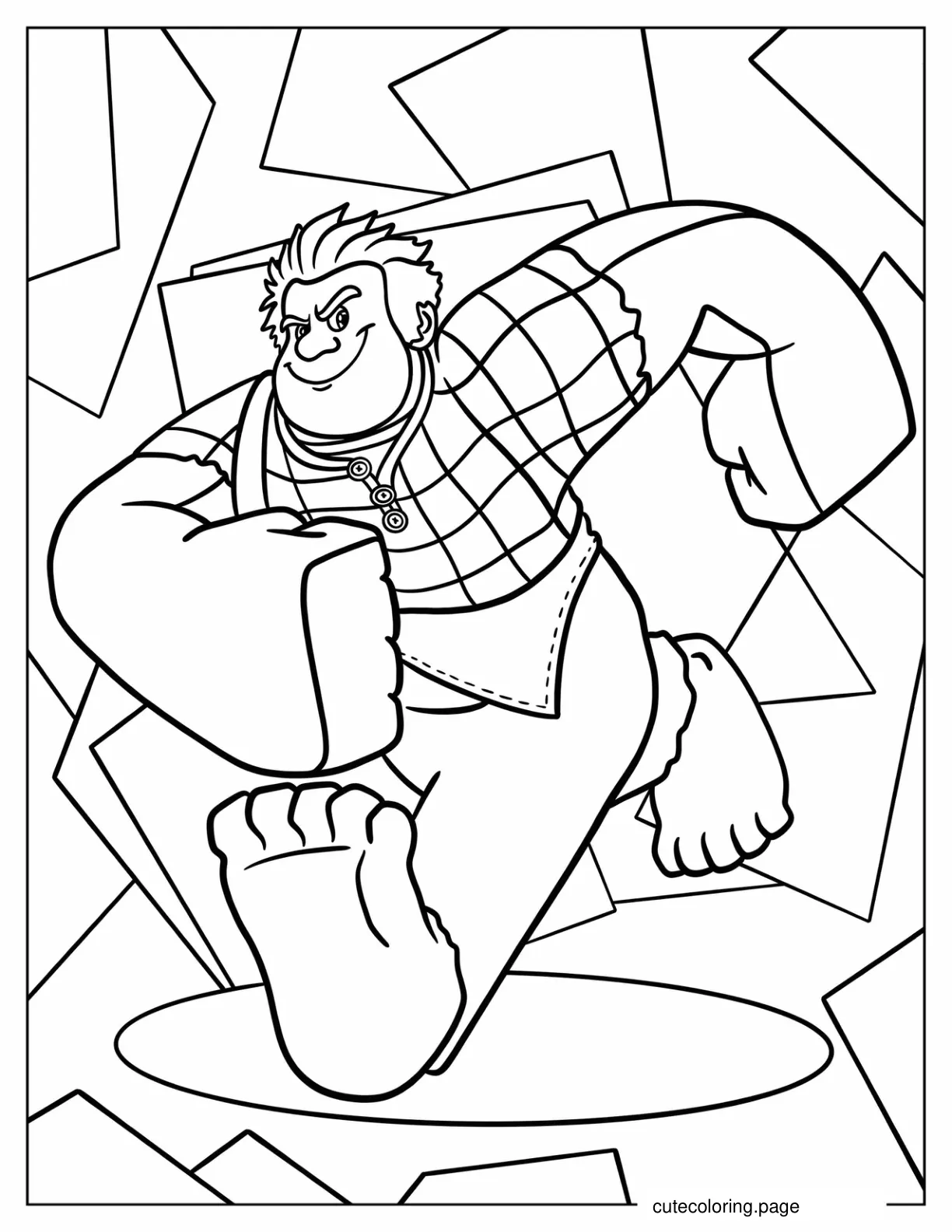 Easy Wreck It Ralph Outline Coloring Page coloring page