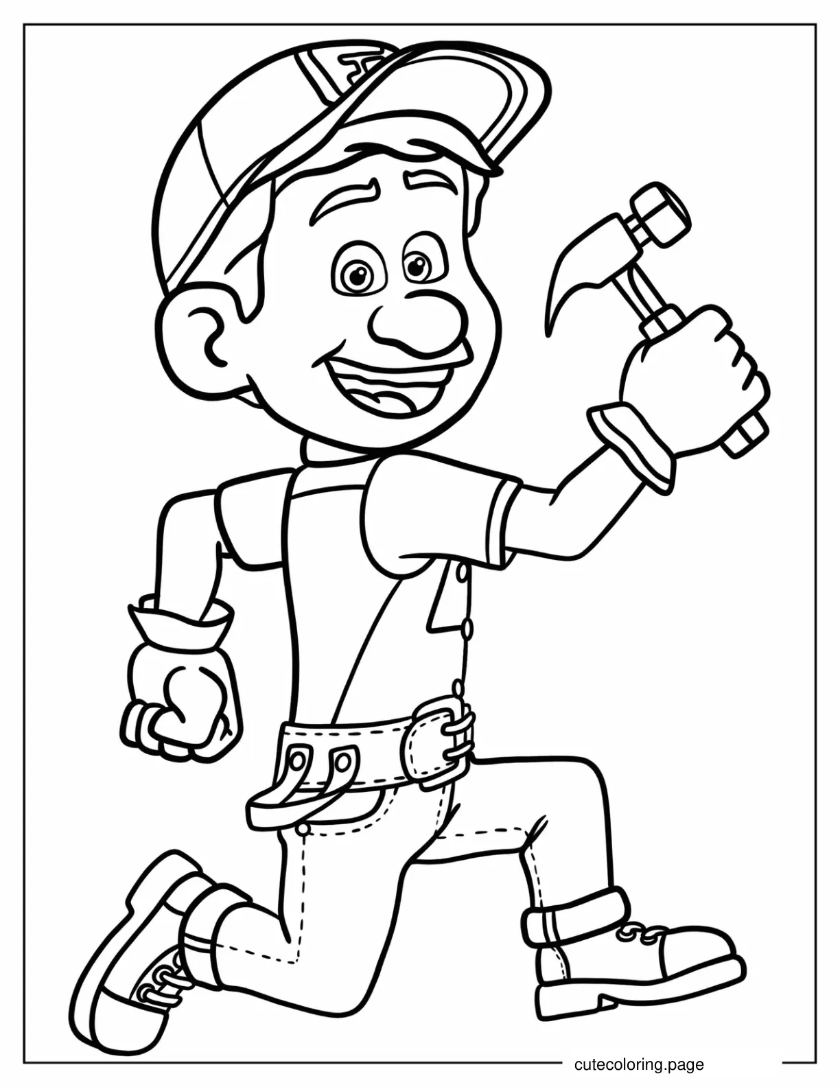 Simple Fix It Felix Outline Coloring Page For Kids coloring page