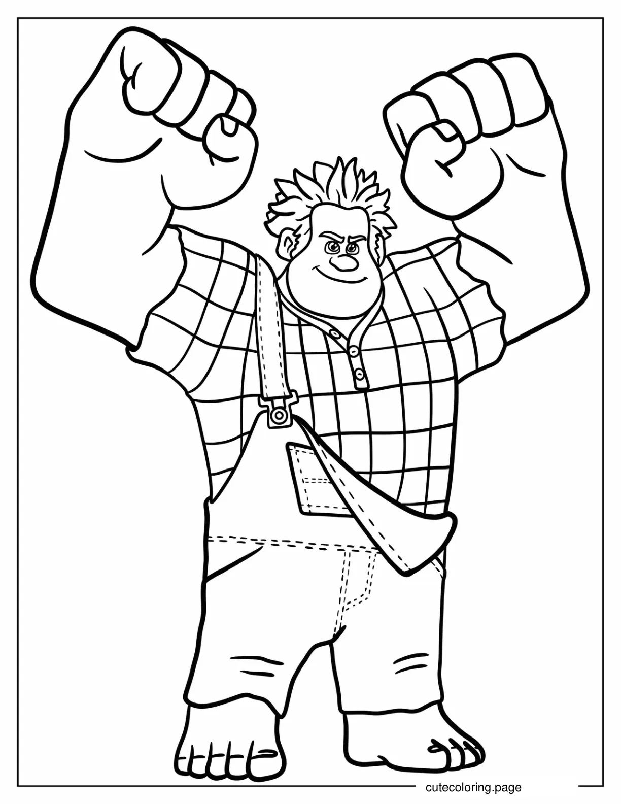 Wreck It Ralph Showing Off His Muscles coloring page